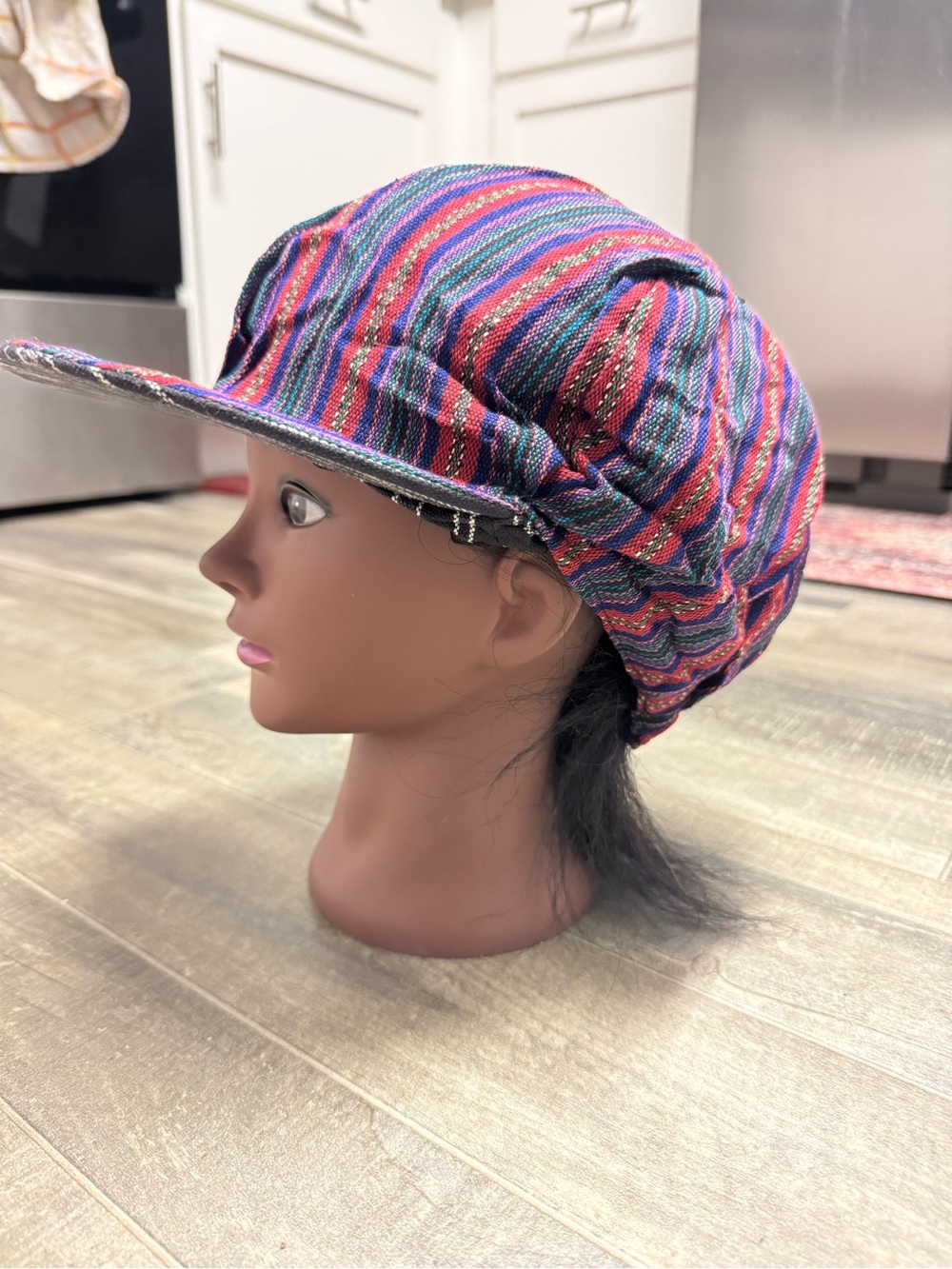Vintage 90s Reversible Skate Surfer Hippie Stretch Band Trucker Hat Cap Multi